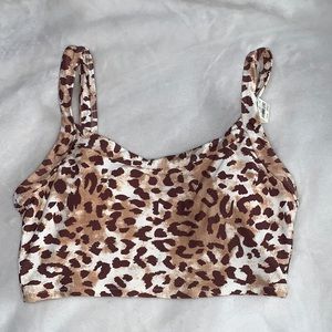 Aerie Leopard Print Swim Top